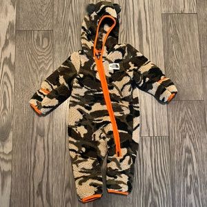 Kids North Face fleece outdoor onesie